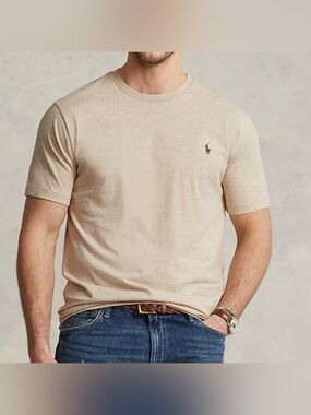 Polo Ralph Lauren Men’s 4LT Heather Beige Crew Neck T-Shirt